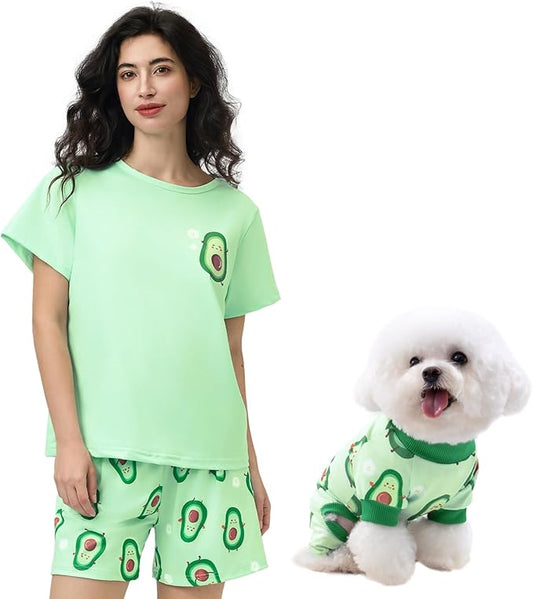 XPUDAC Matching Dog and Owner Clothes Dog Pajamas for Small Medium Dogs Stretchable Pet Onesies, Owner and Doggie Pjs are Sold Separately, S
