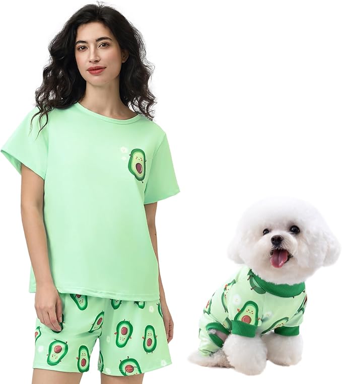 XPUDAC Matching Dog and Owner Clothes Dog Pajamas for Small Medium Dogs Stretchable Pet Onesies, Owner and Doggie Pjs are Sold Separately, XL
