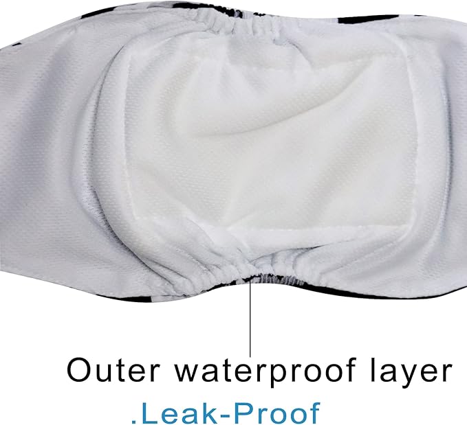 Reusable Belly Bands for Medium Dogs,3 Pack Premium Washable Dog Diapers Male Doggie Nappies Wrap Camo,L