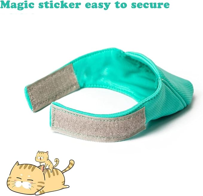 Cat Muzzle with Breathable Mesh, Cat Mouth Guard Muzzle for Prevent Biting Chewing Grooming,Anti Scratch (L,Green)
