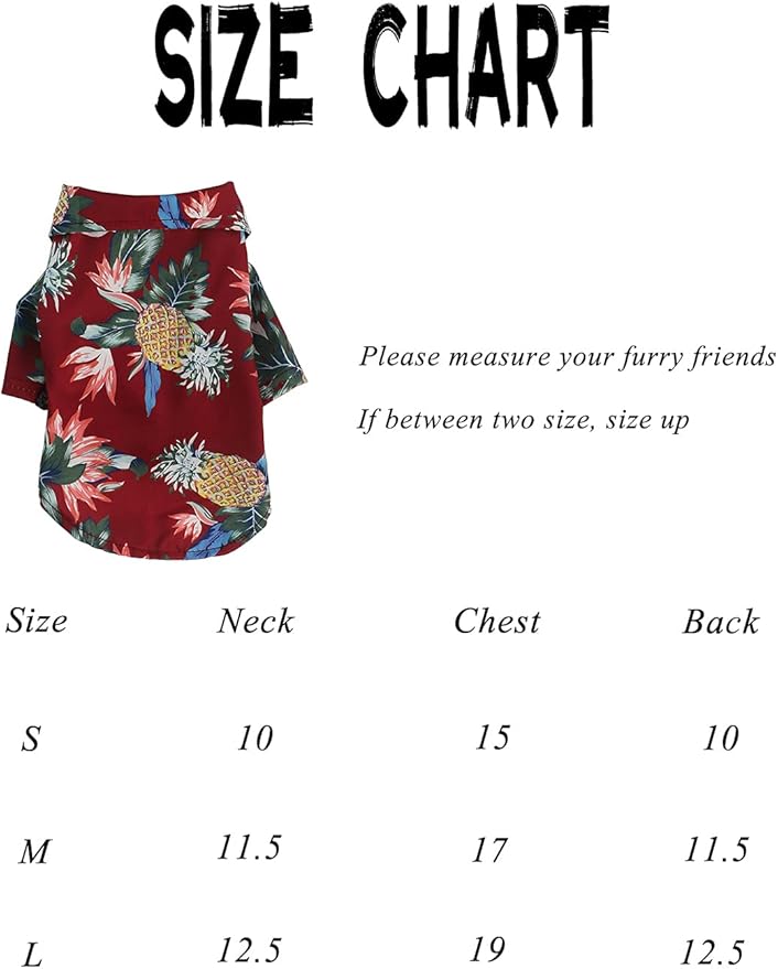 Hawaiian Dog T Shirts Pet Summer Clothes Cat Sunglasses Funny Straw Hat Kitten Costumes with Gold Chain Collar (Large,Red)