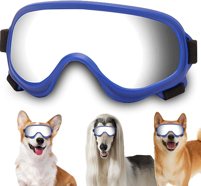 Dog Sunglasses,Doggles Anti-UV Protection, Pet Sunglasses with Adjustable Strap, Suitable for Motorcycle Car Driving Bike Riding Hiking Swimming Wind Dust Fog Dog Eye Protection
