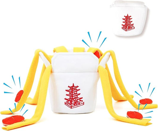 Dog Toys Plush with Squeaky & Treat Hiding Features - Mental Stimulation Enrichment Toy for Large Breed Dogs - Machine Washable Slow Feeder to Keep Dogs Busy，Take Out Box