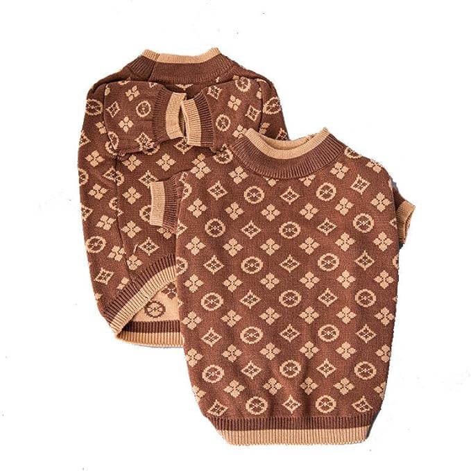 Luxury Dog Sweater – Soft Knit Designer Pet Outfit for Small Dogs & Puppies, XS–L, Stylish Warm Clothing for Yorkies, Chihuahuas, Dachshunds, Maltese, French Bulldog