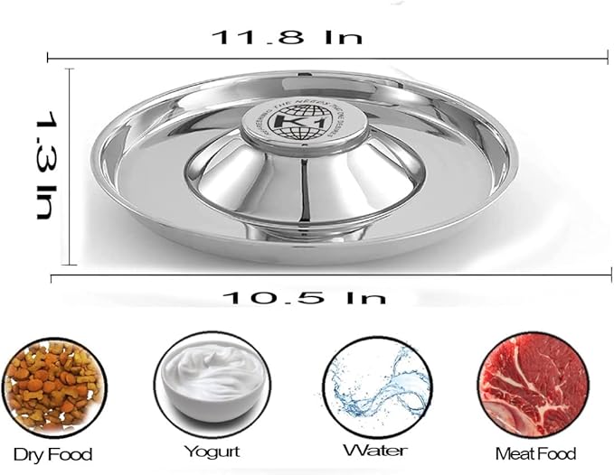 Puppy Bowls for Litter, 3 Puppy Food Bowl, Stainless Steel Puppy Feeding Bowls, Puppy Mush Bowl,11.5'', Food Feeding Puppy Weaning Bowl for Small Medium Large Pets, Puppy Feeder Bowl, Puppy Saucer