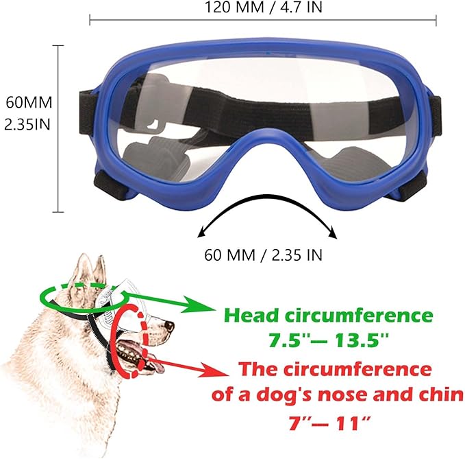 Dog Sunglasses,Doggles Anti-UV Protection, Pet Sunglasses with Adjustable Strap, Suitable for Motorcycle Car Driving Bike Riding Hiking Swimming Wind Dust Fog Dog Eye Protection