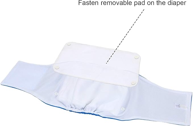 Teamoy Belly Bands for Male Dogs with Removable Pads, Reusable Washable Puppy Dog Diaper Wraps(Pack of 3), L1