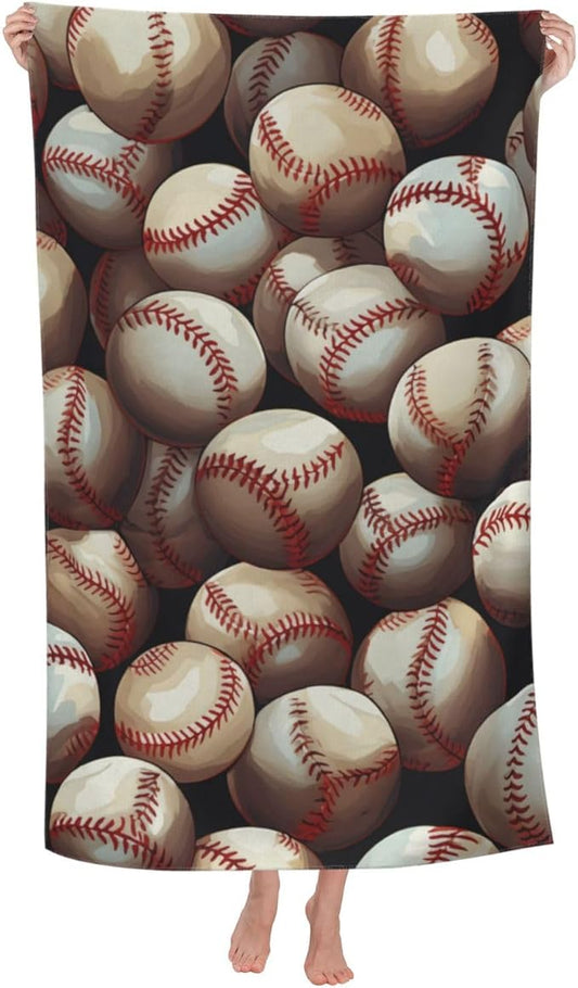 Baseball Beach Towel Cool Sports Sand-Free Microfiber Bath Towel Ultra Soft Quick Dry Pool Towel Absorbent Towel Lightweight Towel Gifts for Outdoor Bathroom Swimming Decor 31inx51in