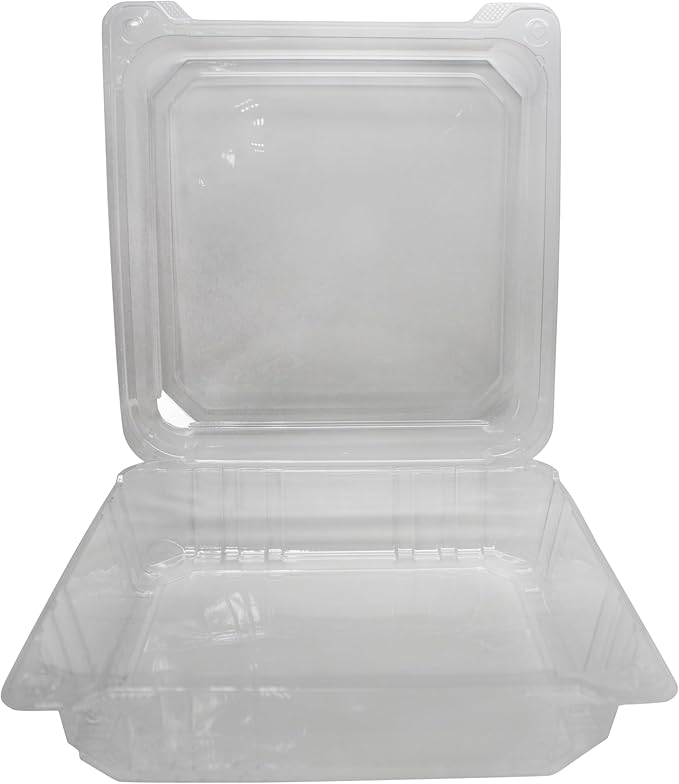 Karat Clamshell Take Out Food Containers [9.3"x8.6" - 200 ct] Durable, Stackable, Crack-Resistant To Go Boxes | Translucent