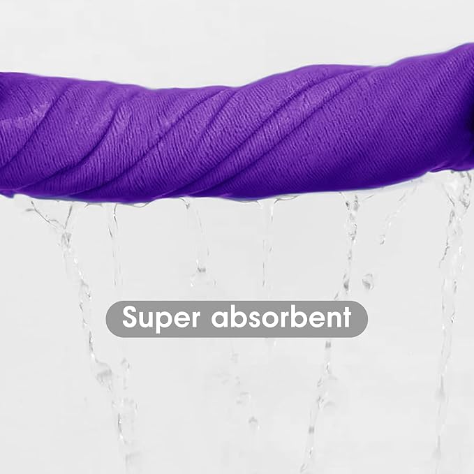 JML Bath Towel, Microfiber Bath Towels Set 6 Pack 30" x 60" - Large Size, Absorbent, Quick Drying as Fitness Towel, Sports Towels, Yoga Towel, Violet