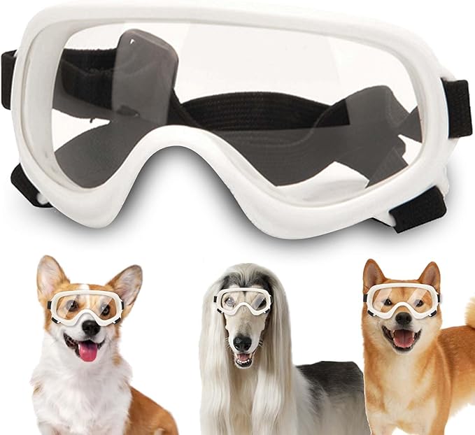 Dog Sunglasses,Doggles Anti-UV Protection, Pet Sunglasses with Adjustable Strap, Suitable for Motorcycle Car Driving Bike Riding Hiking Swimming Wind Dust Fog Dog Eye Protection
