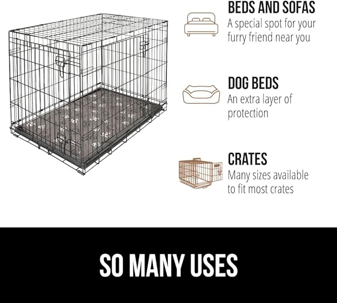 GORILLA GRIP Washable Puppy Pads, 46x28, Slip Resistant Dog Crate Mat, Waterproof Cloth Pee Pad for Training Puppies in Playpen, Reusable Pet Incontinence Blanket, Protects Sofa, Dog Faces