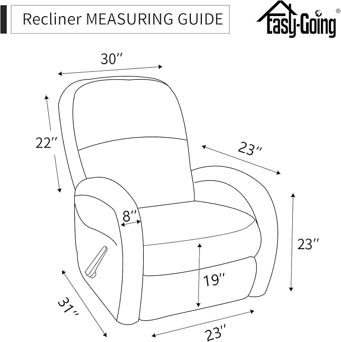 Easy-Going 4 Pieces 100% Dual Waterproof Recliner Cover Stretch Soft Couch Cover for Dogs, Sofa Slipcover for Recliner Couch Leakproof Furniture Protector for Kids, Pets Ivory