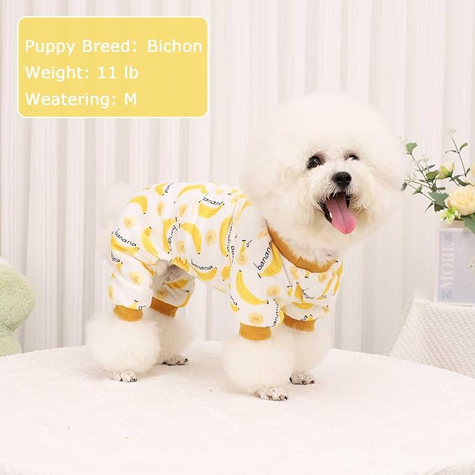 Kosiyi Dog Clothes for Small Dogs - Stretch Fleece Pajamas, Winter Spring Outfit, Lightweight Velvet Pet Jumpsuit, Pjs, Onesie Apparel for Girls and Boys