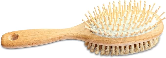 Mars Professional Wood Pin and Bristle Brush for Horses, Mane and Tail, Made in Germany