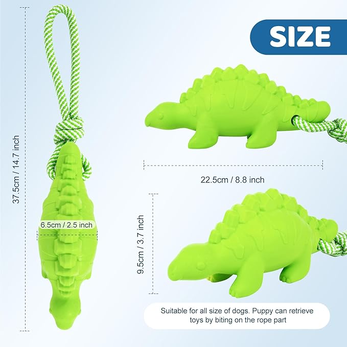 Floating Toy for Aggressive Chewers - Interactive Fetch & Play Dog Beach Toy Set: Shark + Dino