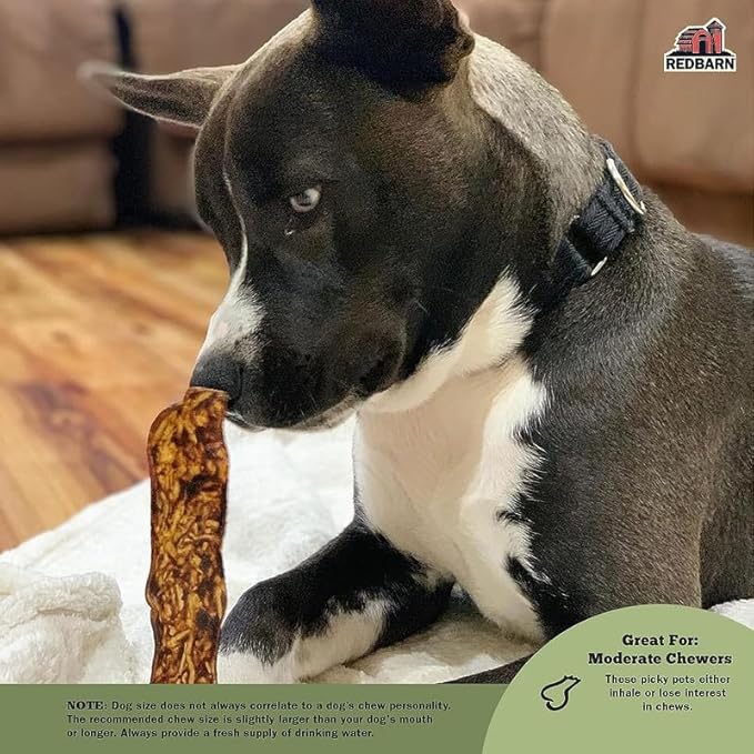 Redbarn Pet Products Bully Slices Beef Hide Dog Treats, Peanut Butter Flavor - Slow Roasted Grain-Free Rawhide Chew No Artificial Preservatives - 9 oz. 12 Bags