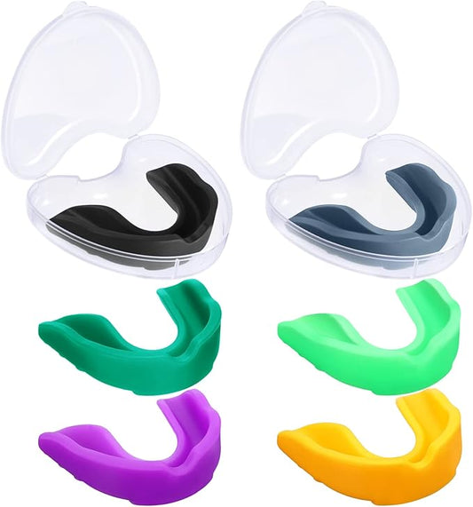 BBTO 6 Pcs Youth Kids Mouth Guard for Sports, Boys Girls Mouth Guard with Case, Mouthguard for Wrestling Boxing Basketball Hockey Football