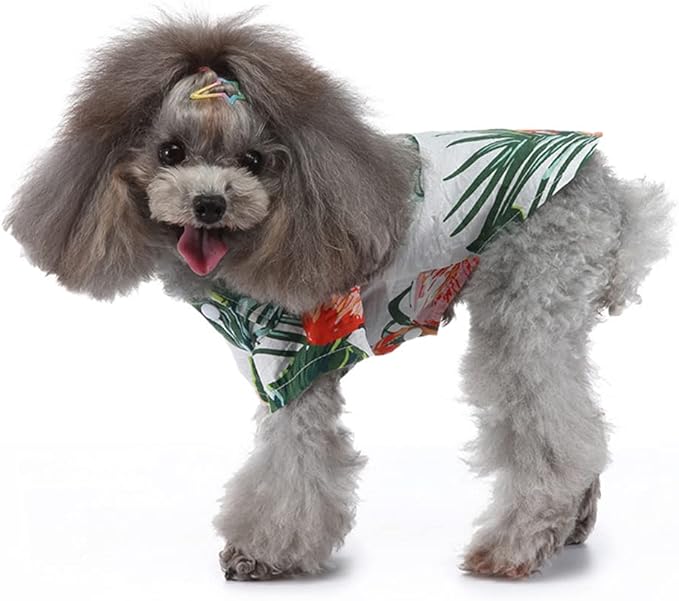 Tangpan Summer Pet Daisy Hawaiian Beach Plaid Print Shirts Clothes for Dog S09 White XL
