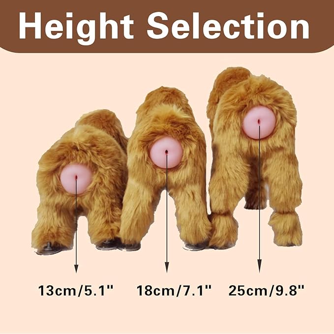 Pet Partner Toy, Dogs Interactive Plush Squeaky Toys, Male Dog Estrus Toy Durable Stuffing Dog Toys, Mating Toy for Male Dog Anxiety Relief Partner Vent Toys, for Dog Wedding Gift Brown 25cm/9.8