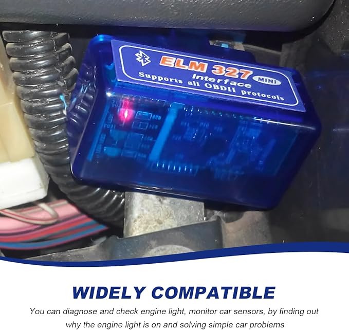 ELM327 OBDII Car Auto Diagnostic Scanner, Professional Mini Bluetooth Scan Tool Engine Fault Code Reader, Wireless Failure Detector Interface Adapter for Most OBD II Vehicles