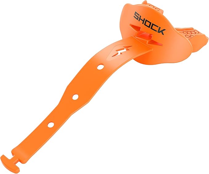 Shock Doctor Bolt Lipguard, Adult Mouth Guard Football with Strap. Mouthguard One Size Fits All