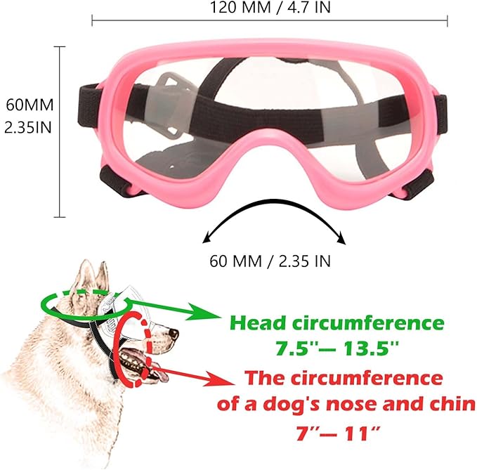 Dog Sunglasses,Doggles Anti-UV Protection, Pet Sunglasses with Adjustable Strap, Suitable for Motorcycle Car Driving Bike Riding Hiking Swimming Wind Dust Fog Dog Eye Protection