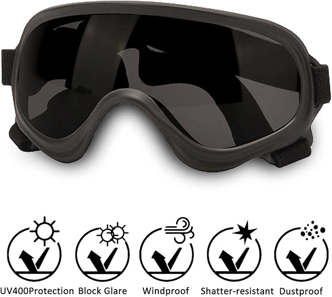Dog Sunglasses,Doggles Anti-UV Protection, Pet Sunglasses with Adjustable Strap, Suitable for Motorcycle Car Driving Bike Riding Hiking Swimming Wind Dust Fog Dog Eye Protection
