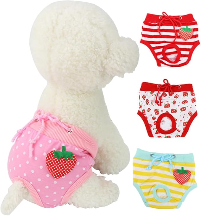 MERRYHAPY Pet Safety Pants Comfortable Dog Physiological Diapers Sanitary Absorbent Underwear for Cats and Female Dogs Protecting Floors and Furniture Size L 7.08X6.29X0.59In