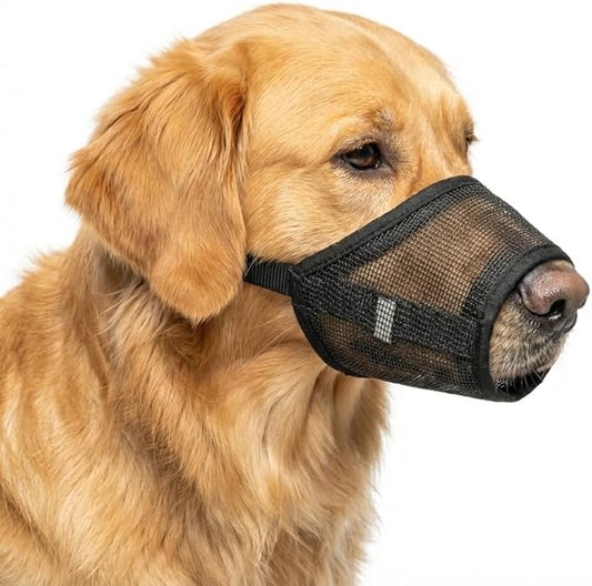 Flintstone Muzzle for Large Sized Dog – Soft Air Mesh Breathable Dog Mouth Guard | Muzzl to Prevent Biting Chewing | No Bark Muzle XX-L 11.5”-16”