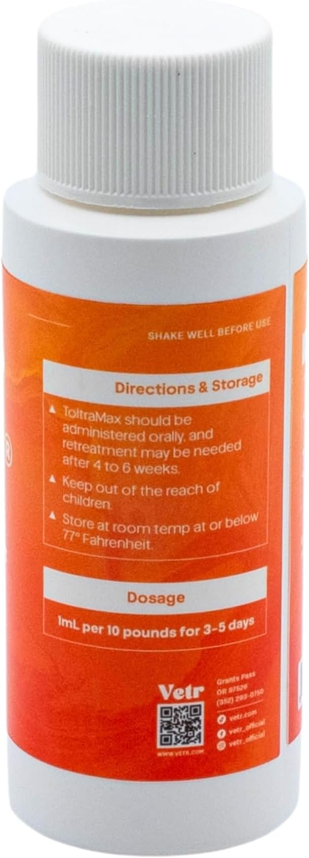 Toltrazuril 10.0% for Horses, Dogs, Cats, 60mL/2 Ounce, for Non-Food Chain Animals, Chicken
