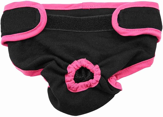 Dog Physiological Pants – Premium Polyester Underwear for Female Dogs | Adjustable & Comfortable Sanitary Diaper | Pink M, Suitable for (S)