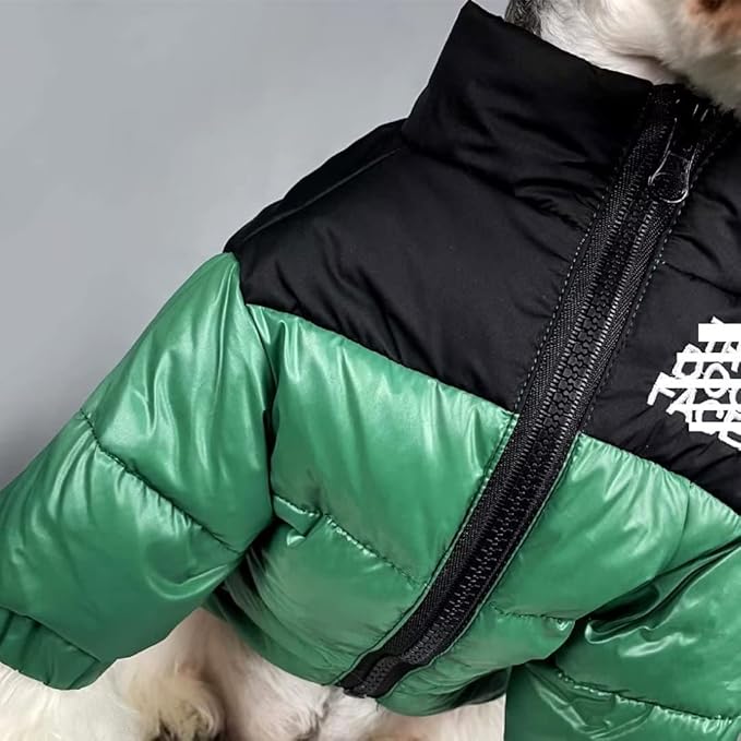 Dog Winter Coat Duck Down Jacket for Small Medium Dogs-Thicken Dog Coat Windbreaker Puppy Winter Clothes for Cold Weather Snowday (Green, X-Large)