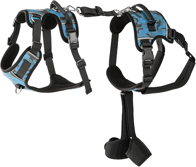 Dog Lift Harness, Dog Lift Sling Carrier with Handle & Shoulder Sling, Support Harness for Rear Back Legs Helps,Disabled,Arthritis,Joint Injuries,Paralysis Up Stairs（Blue,Extra Large）
