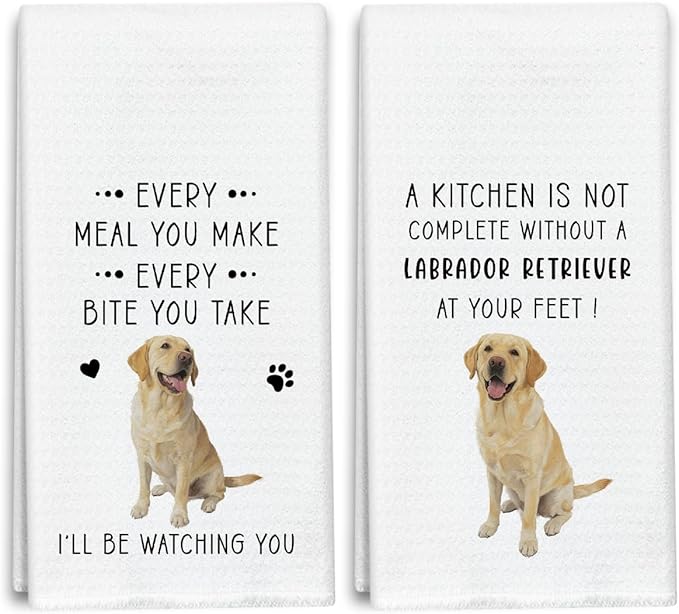 Funny Labrador Dish Towels for Kitchen Sets of 2, Gifts for Labrador Dog Lover, Drying Cloth Tea Towel Hand Towels for Cooking Baking Bathroom Decor, 16 x 24 Inch -20