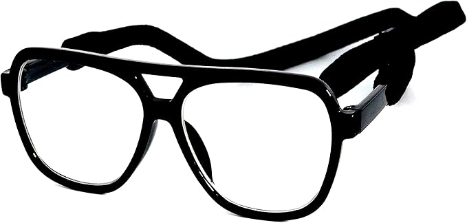 G002 Dog Pet Clear Lens Costume Glasses Small to Medium Breeds 12LBS~30LBS Prop Photoshoot Sunglasses (Turbo Black-Clear)