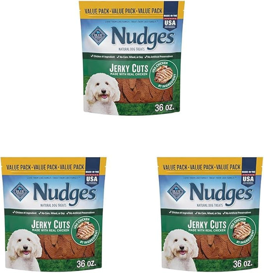 Blue Buffalo Nudges Jerky Cuts Natural Dog Treats Chicken (Pack of 3)