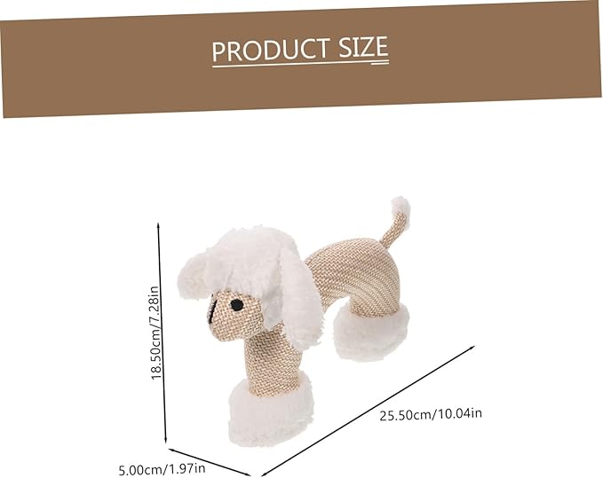 SUPVOX 1pc Plush Pet Toy Squeakers and Chew Toy for Dogs and Puppies for Teething and Boredom Relief Beige Poodle