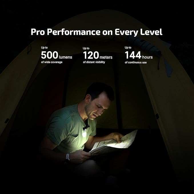 OLIGHT Oclip Pro EDC Flashlight Clip-on Light, Rechargeable 500 Lumens with Three Lighting Solutions Type-C Charging, Magnetic Flash Lights for Signaling, Cycling, Outdoor or Indoor Use(Black)