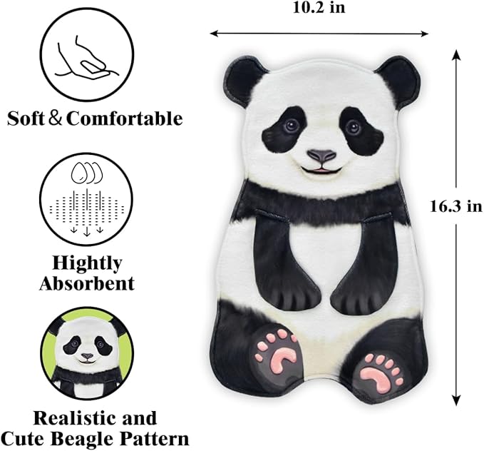 Panda Funny Hand Towels for Bathroom Kitchen Decor Animal Towel Decorative Hanging Washcloths Face Towels Super Absorbent Soft Housewarming Funny Gifts Dog Lovers for Women (Panda)