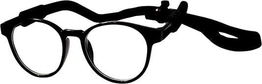 G003 Dog Cat Pet Costume Panto Round Sunglasses Small to Medium Breeds 15-30lbs (Panto Black-Clear Lens)