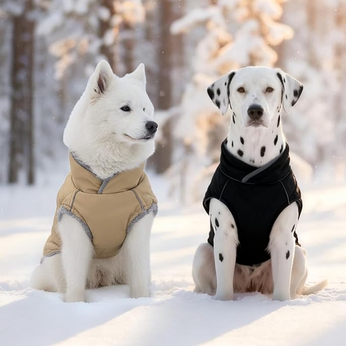 Dog Coat, Warm Dog Winter Coat for Medium Dogs, Waterproof Jacket with Adjustable Buckle & Velcro, Reflective Turtleneck Cold Weather Coats, Pet Fleece Vest Snow Jacket (Blue, XS)