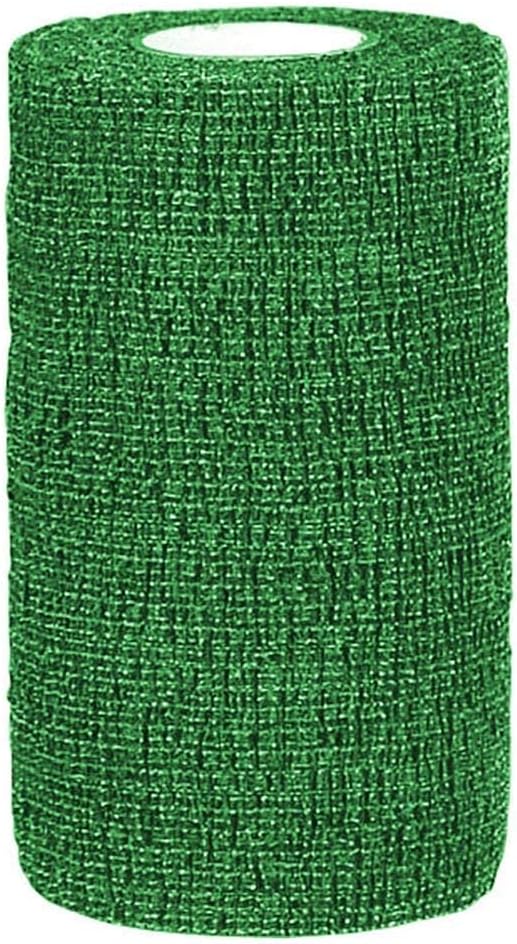 Dura-Tech Vet Flex Green Bandage First Aid Wrap | for Horses, Dogs and Others | Self-Adhesive Cohesive Tape | 4” Wide and 5 Yards of Length | Package of 18 Rolls