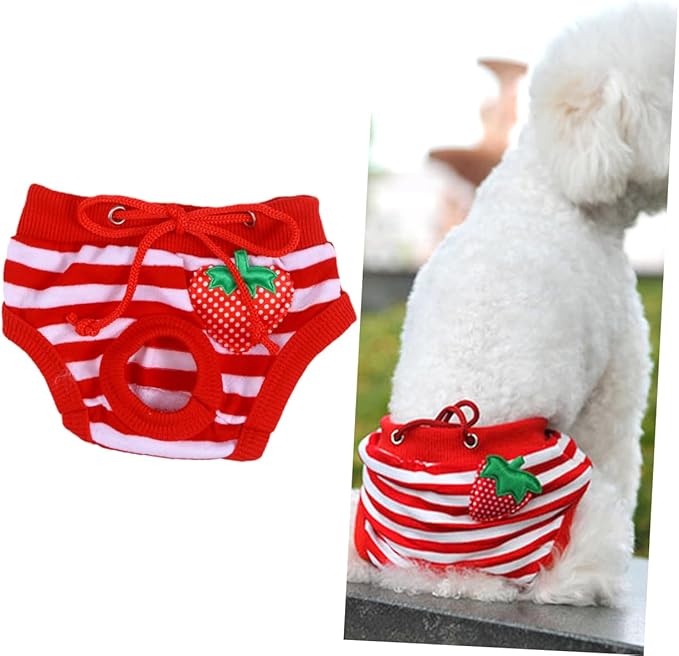 Kisangel Pet Diaper Washable Male Dog Shorts Stripe Design Comfortable Physiological Pants for Male Dogs s for Incontinence and Estrus Protection