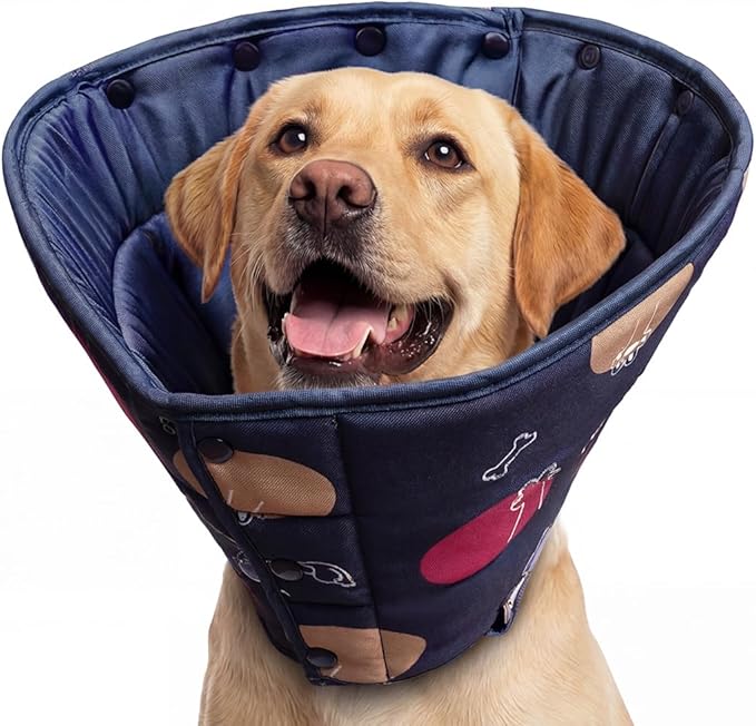 Ejona’s furryfamily Dog Recovery Cone – Soft & Adjustable Post-Surgery E-Collar for Comfort & Protection – Prevents Licking & Scratching – Easy Clean, Durable, Fits All Breeds