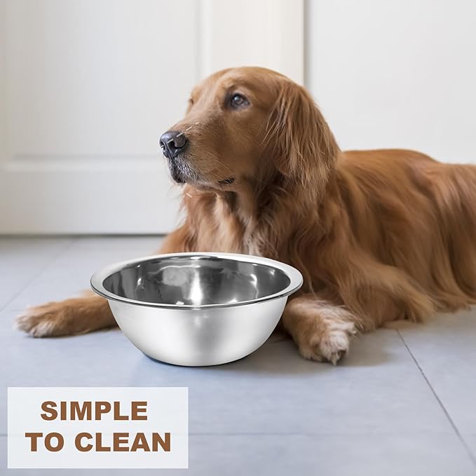 12 Pcs 8 Cup Metal Dog Bowls Travel Kennel Food and Water Dish for Medium Large Size Dogs Cats, 64 Oz Thickened Stainless Steel Bowls