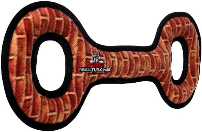 TUFFY - World's Tuffest Soft Dog Toy - MEGA - Tug Oval - Brick -Multiple Layers. Made Durable, Strong & Tough. Interactive Play (Tug, Toss & Fetch). Machine Washable & Floats