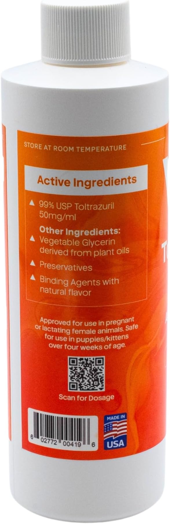 Toltrazuril 5.0% for Horses, Dogs, Cats, 240mL/8 Ounce, for Non-Food Chain Animals, Peanut Butter