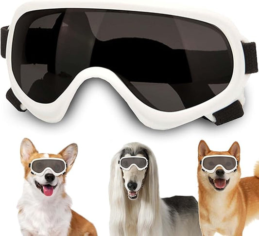 Dog Sunglasses,Doggles Anti-UV Protection, Pet Sunglasses with Adjustable Strap, Suitable for Motorcycle Car Driving Bike Riding Hiking Swimming Wind Dust Fog Dog Eye Protection