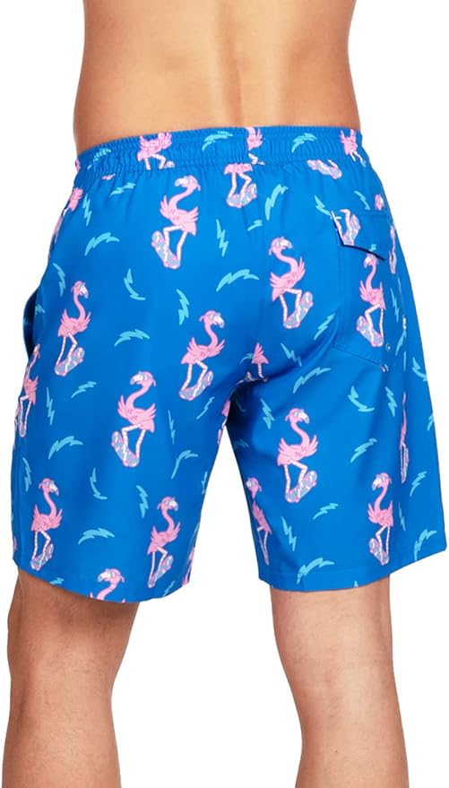 Tipsy Elves Men's Stretch Swim Trunks 7 Inch Inseam 4-Way Stretch with Mesh Liner - Quick-Dry Funny Swimwear Bathing Suit